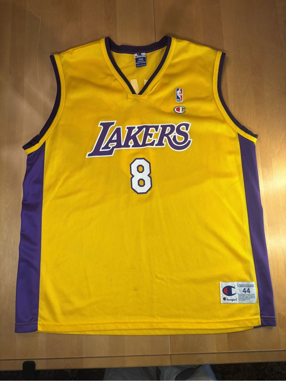 Champion Kobe Bryant Lakers yellow jersey #8